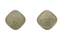 TwoÃÂ  Aanas, King George V!,ÃÂ  1947, Front and. Back, Royalty Free Stock Photo